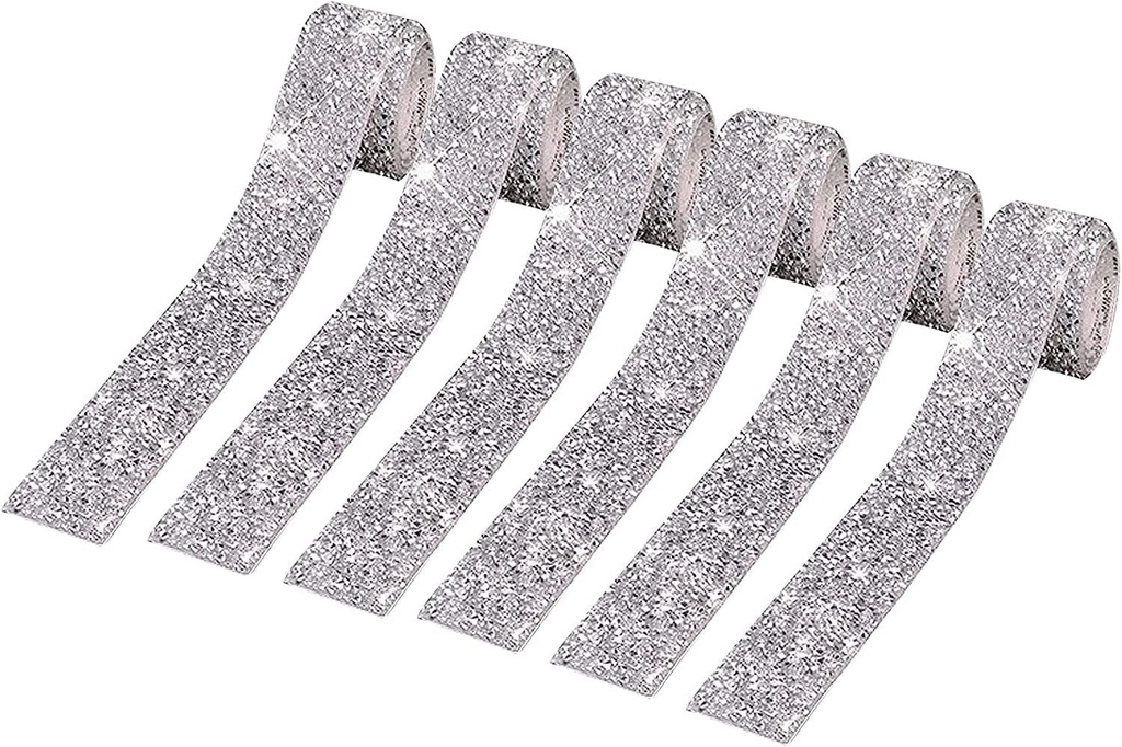 Auction Lot - 13 x Brand New Rhinestone Ribbon 6 Rolls 6 Yards Self Adhesive Diamond Ribbons 