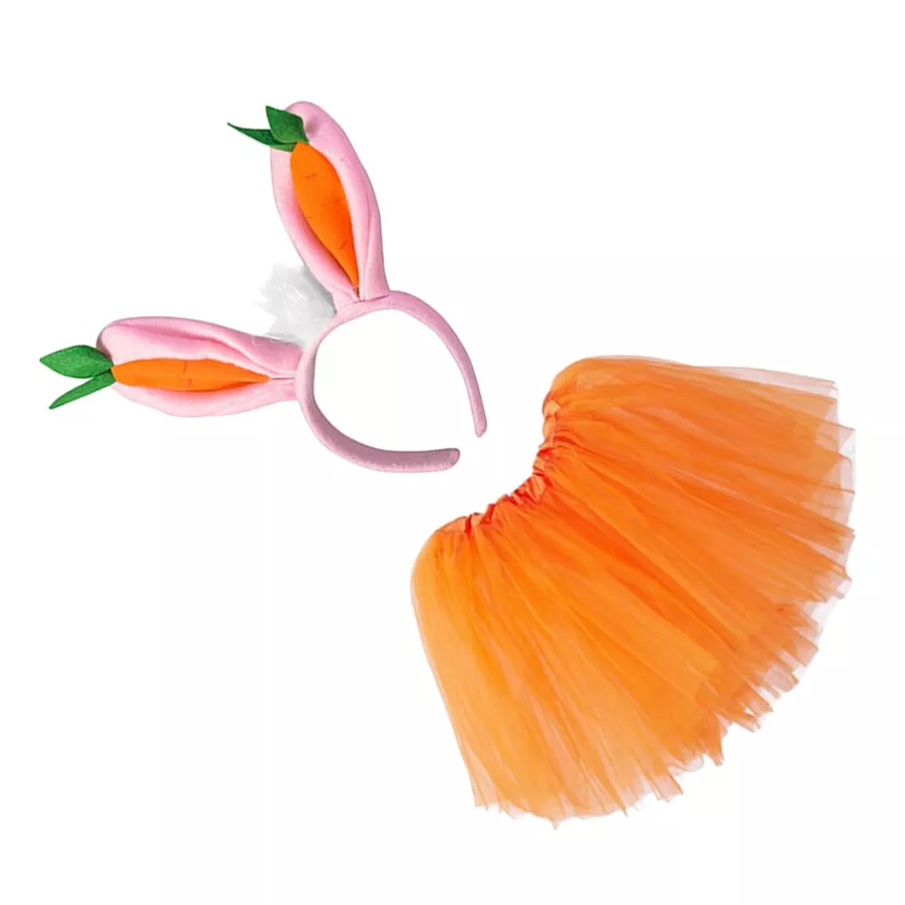 Auction Lot - 13 x Brand New 3 Pcs Easter Bunny Costume for Girls, Orange Rabbit Dress Up Outfit