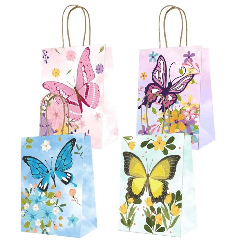 Auction Lot - 14 x Brand New 12 Pcs Butterfly Party Gift Bags Superhero Candy Treats Bags