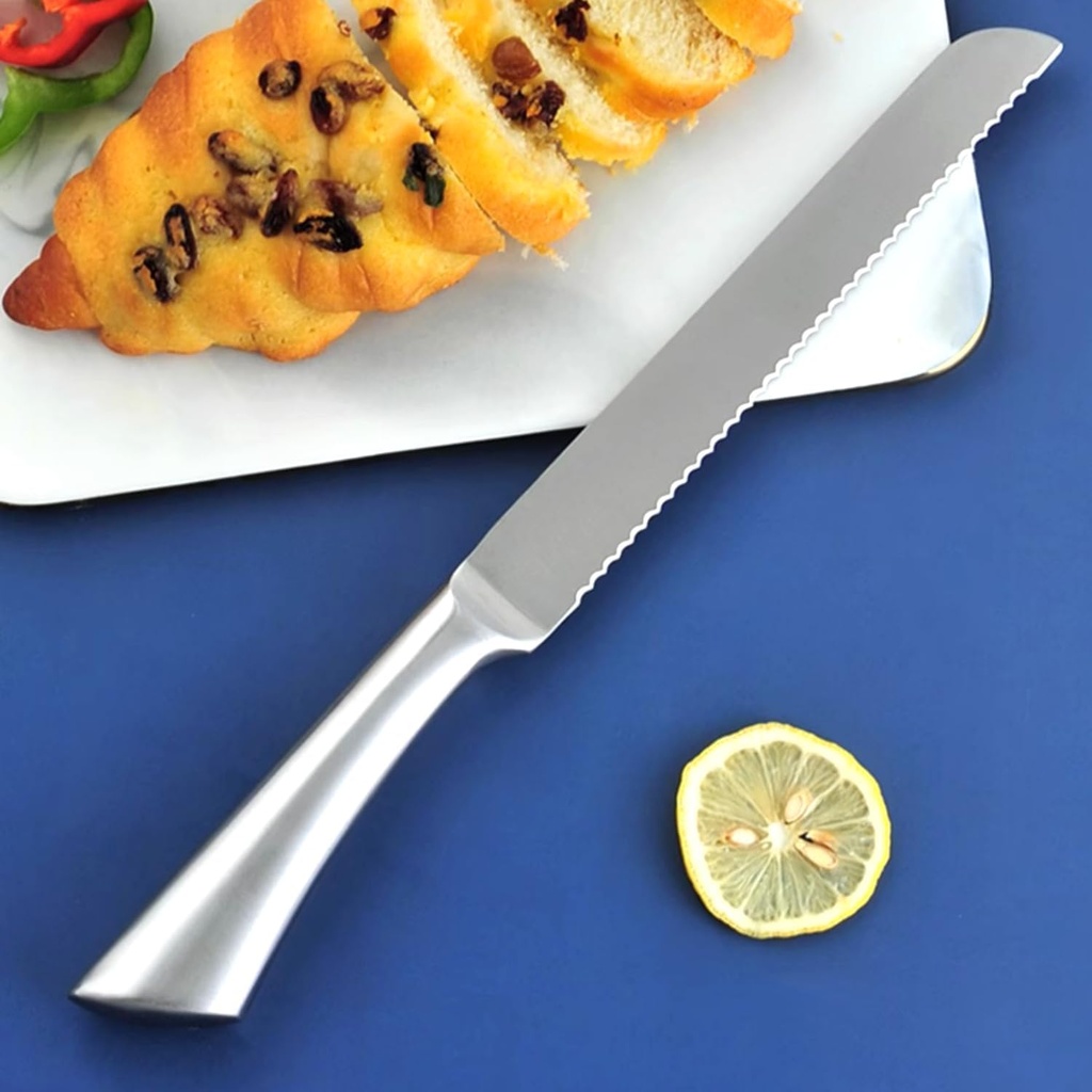 Tumtanm Serrated Bread Knife, Stainless Steel Bread Slicers for Homemade Bread, 10-Inch