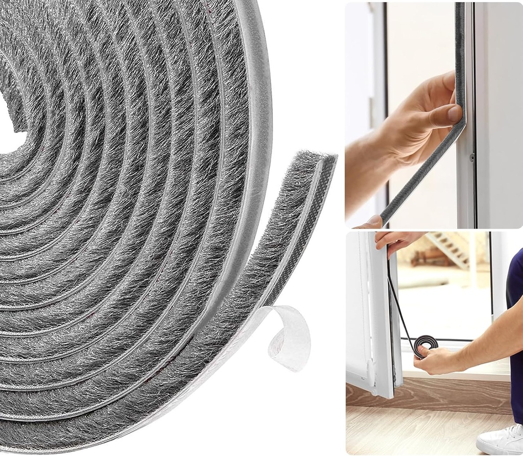 AFAXINRIE Draft Excluder for Doors, Draught Excluder for Windows, 5 Meters(L) x 9 mm(W) x 9 mm (H)