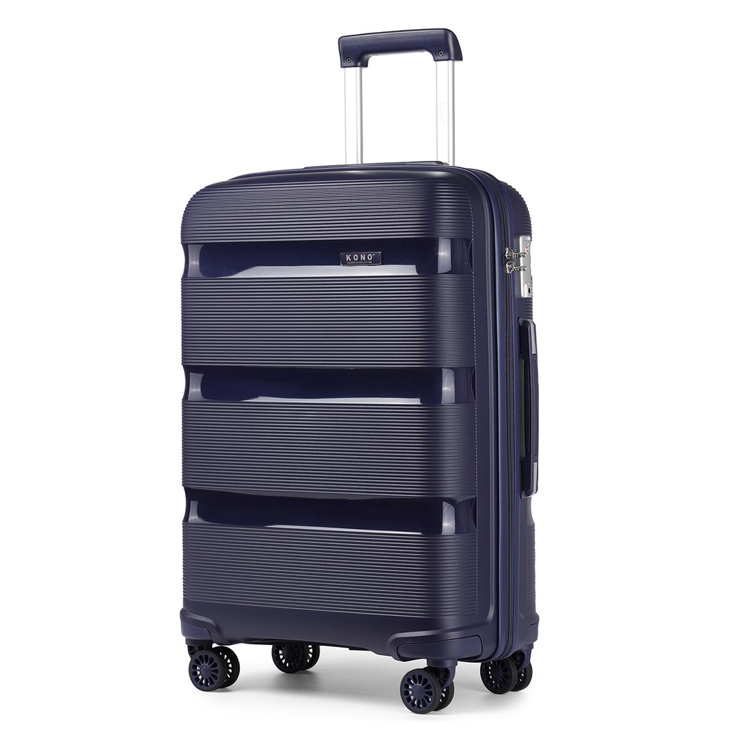 Kono 24" Medium Luggage Hard Shell Travel Trolley 4 Spinner Wheels Lightweight Polypropylen