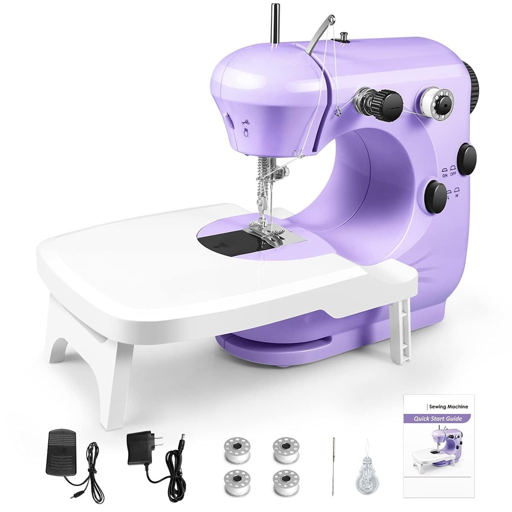 Casafield Mini Sewing Machine for Beginners, Portable Sewing Machines with Extension Table,