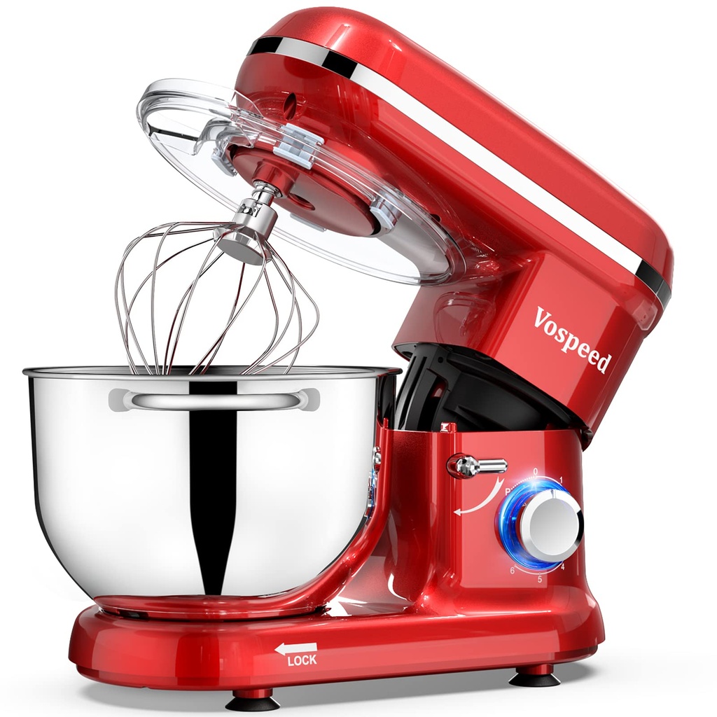 Stand Mixer, Vospeed Food Mixer Dough Blender, 6.2L Electric Cake Mixer with Bowl, Beater,