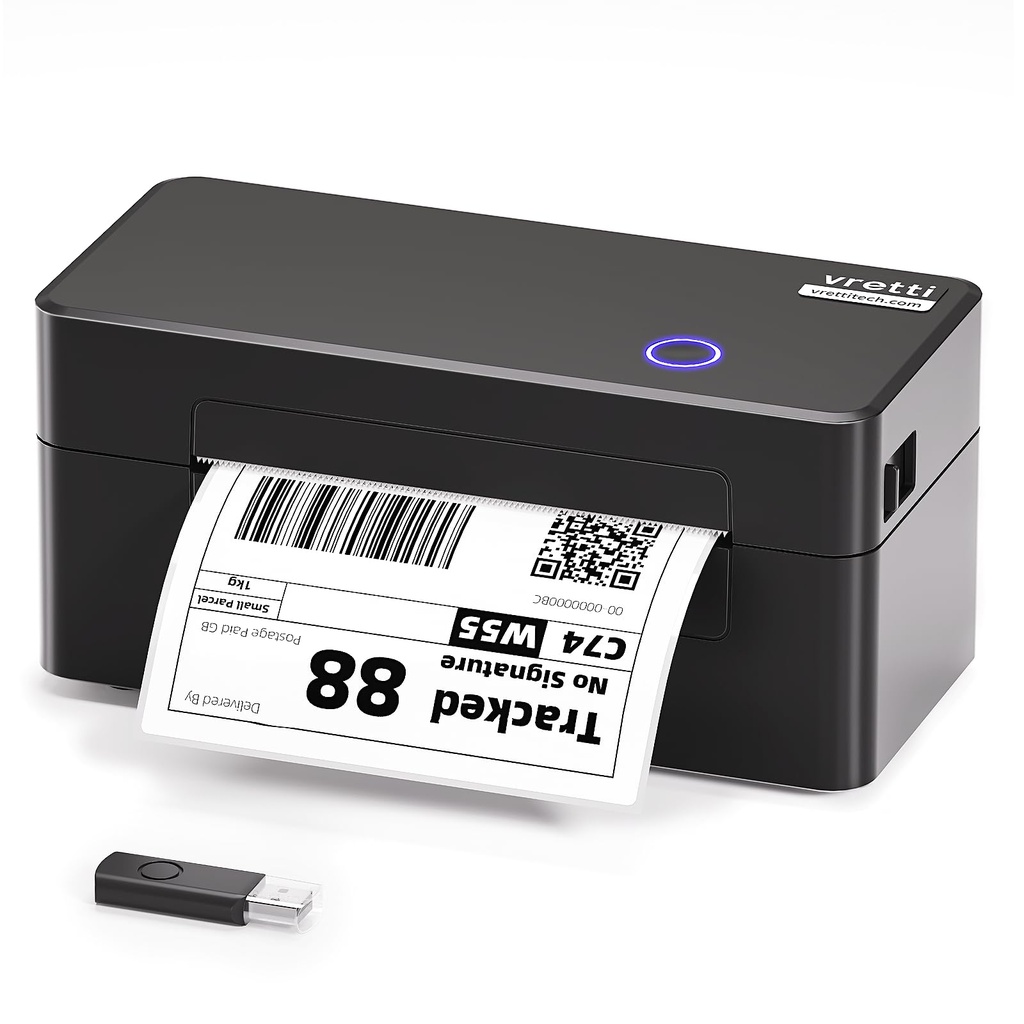 vretti Thermal Label Printer, 4x6 Shipping Label Printer for Small Business, Compatible wit