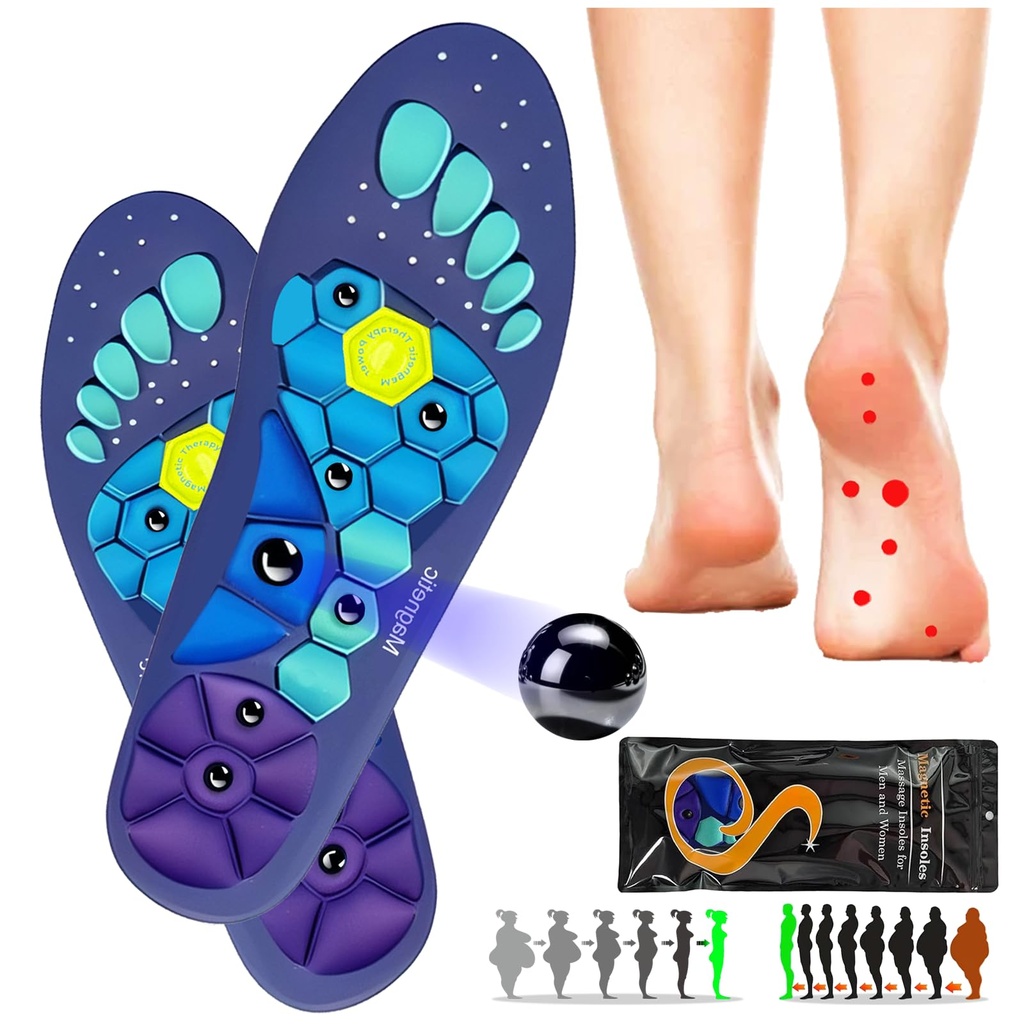 PICKONA Magnetic Insoles for Men and Women | Acupressure Insoles for Women and Men | Reflex