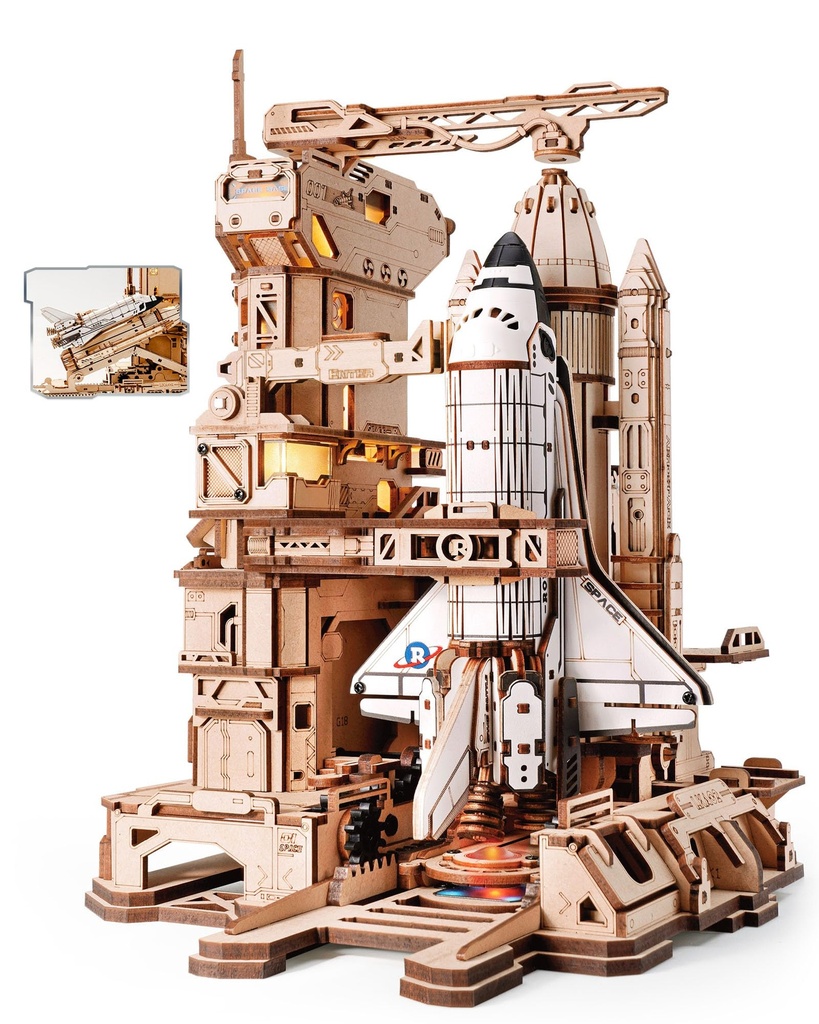 ROKR 3D Puzzle Space Shuttle Wooden Puzzle, Wooden Model Kits for Adults Model Building Kit