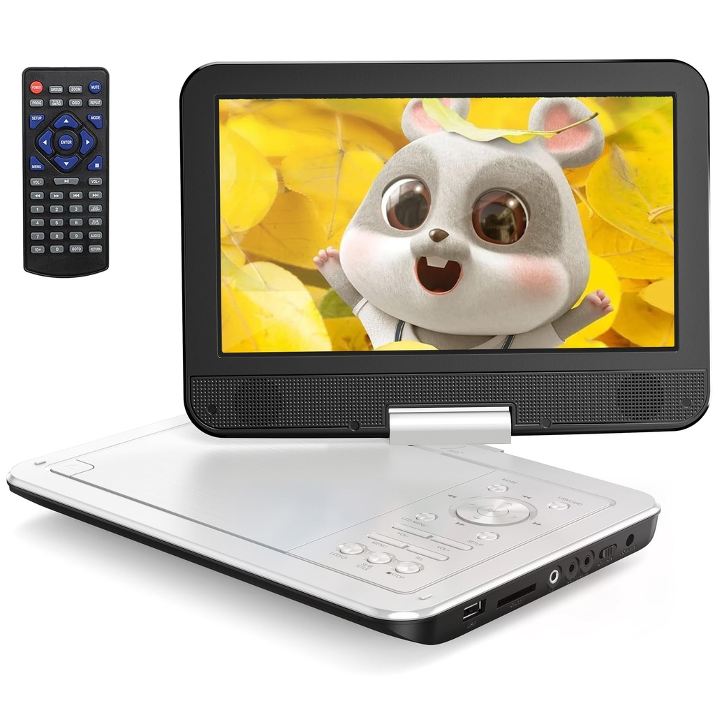 Yoton Portable DVD Player, 12.5 Inch with Rotatable 10.5 Inch LCD, 4~6 Hours Continuous Pla