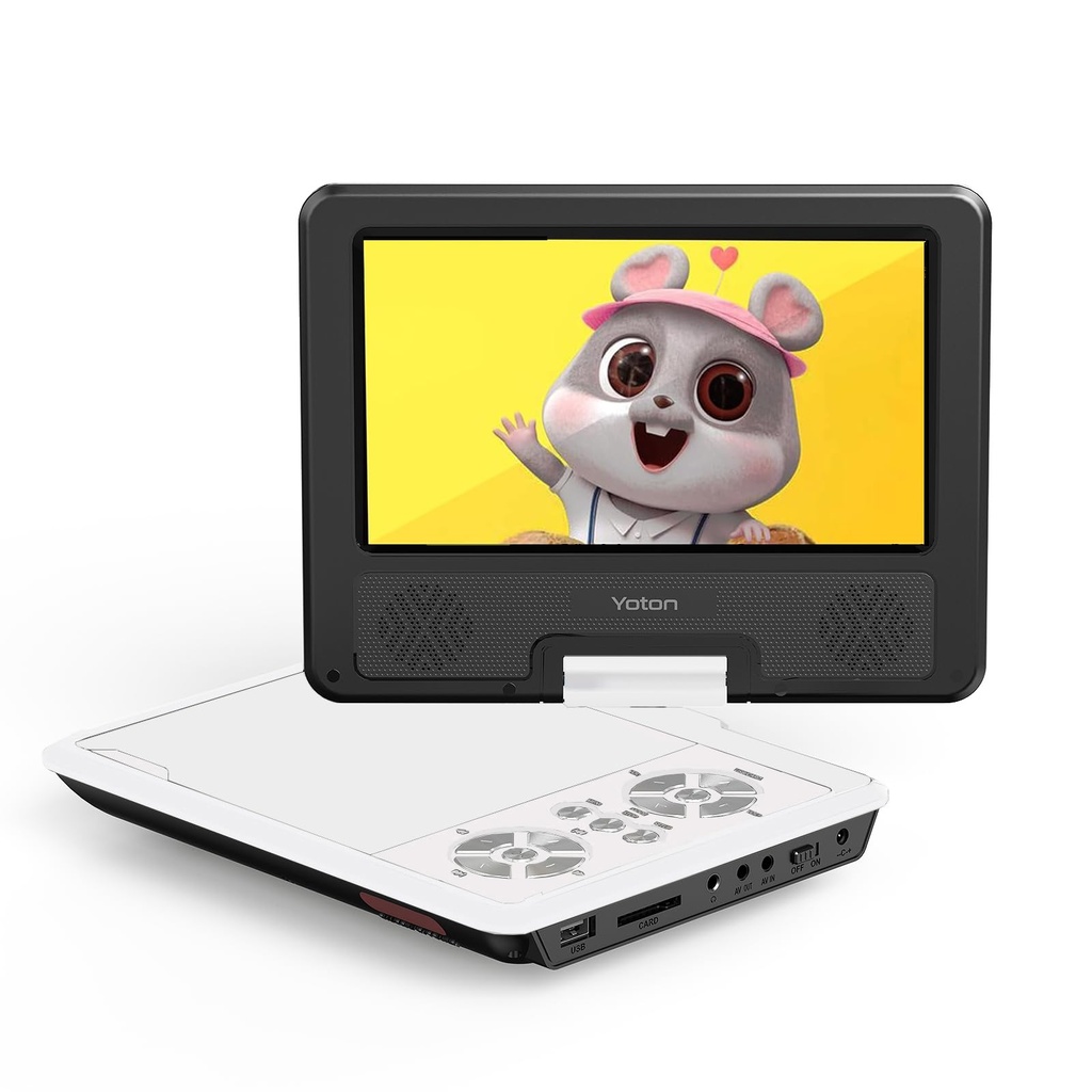Yoton 9.5" Portable DVD Player with 7.5" HD Swivel Screen for Car and Kids, 4-6 Hours Worki