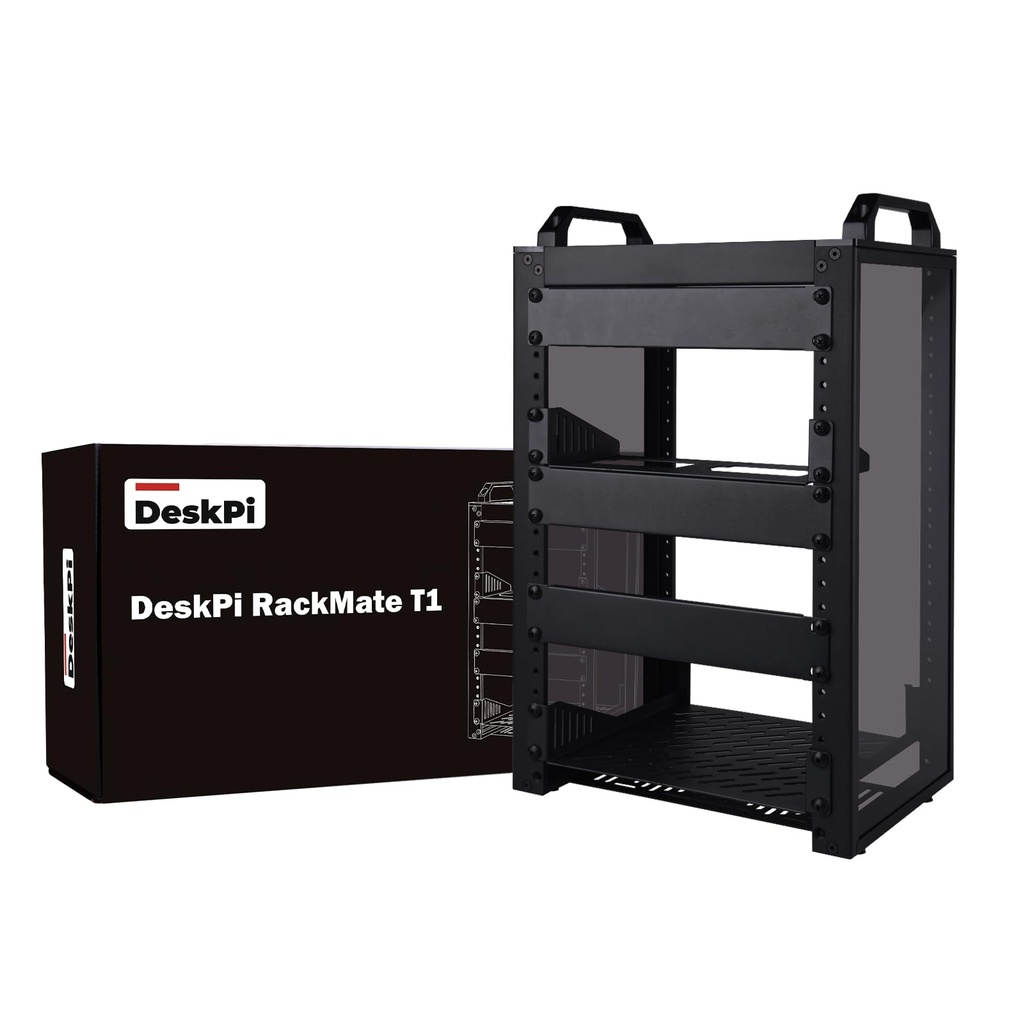GeeekPi DeskPi RackMate T1, 10 Inch 8U Server Cabinet, 200mm Depth Mini Rack