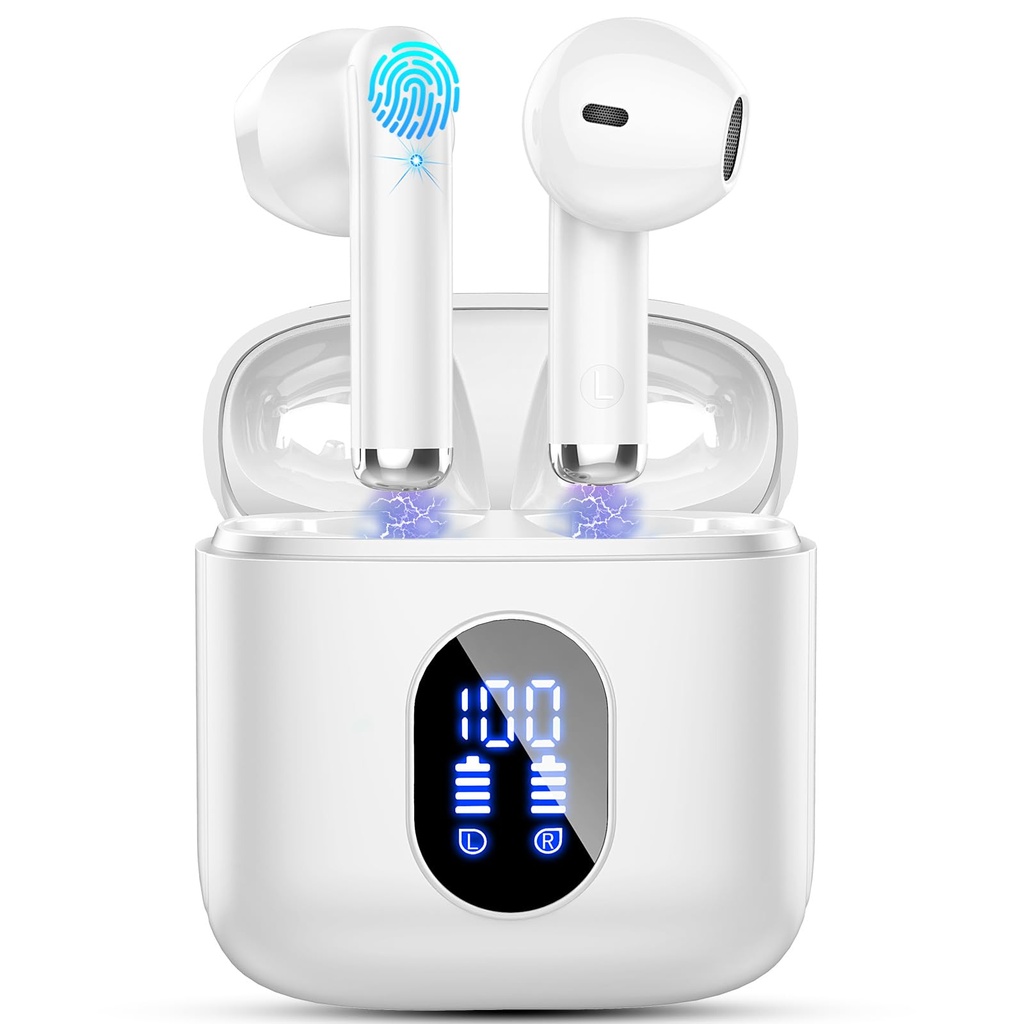 Wireless Earbuds, Bluetooth 5.4 Headphones in Ear NEW Wireless Earphones with 4 ENC Mic