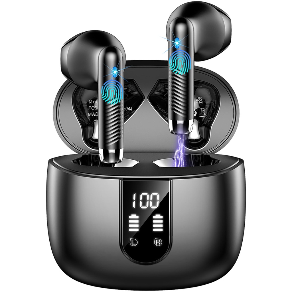Wireless Earbuds, Bluetooth 5.4 Headphones in Ear 2025 Wireless Earphones with 4 ENC Mic