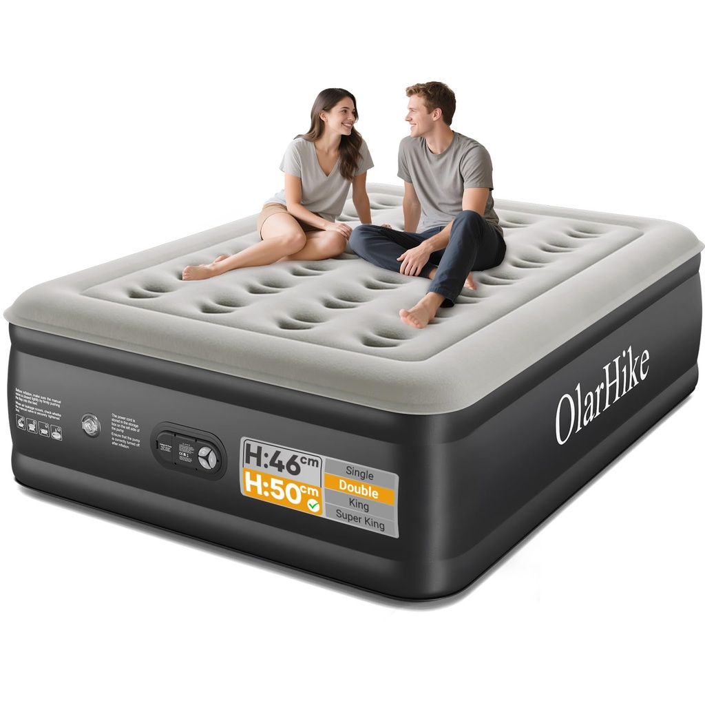 OlarHike Inflatable Mattress, Air Bed, Double Airbed with Built in Pump, Blow Up Mattress
