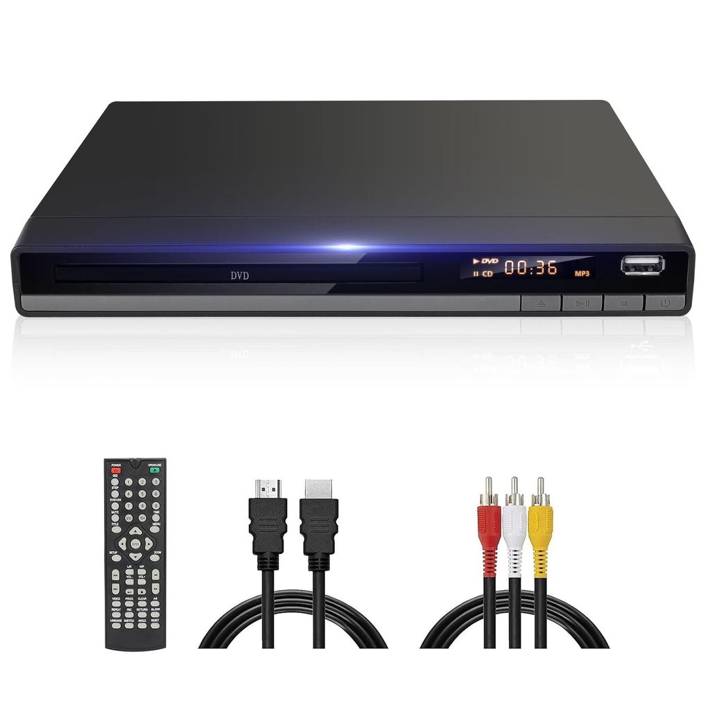 Blu Ray DVD Player, Full HD 1080P Blue Ray Player Play Multi Region DVDs & Region B/2 BluRa