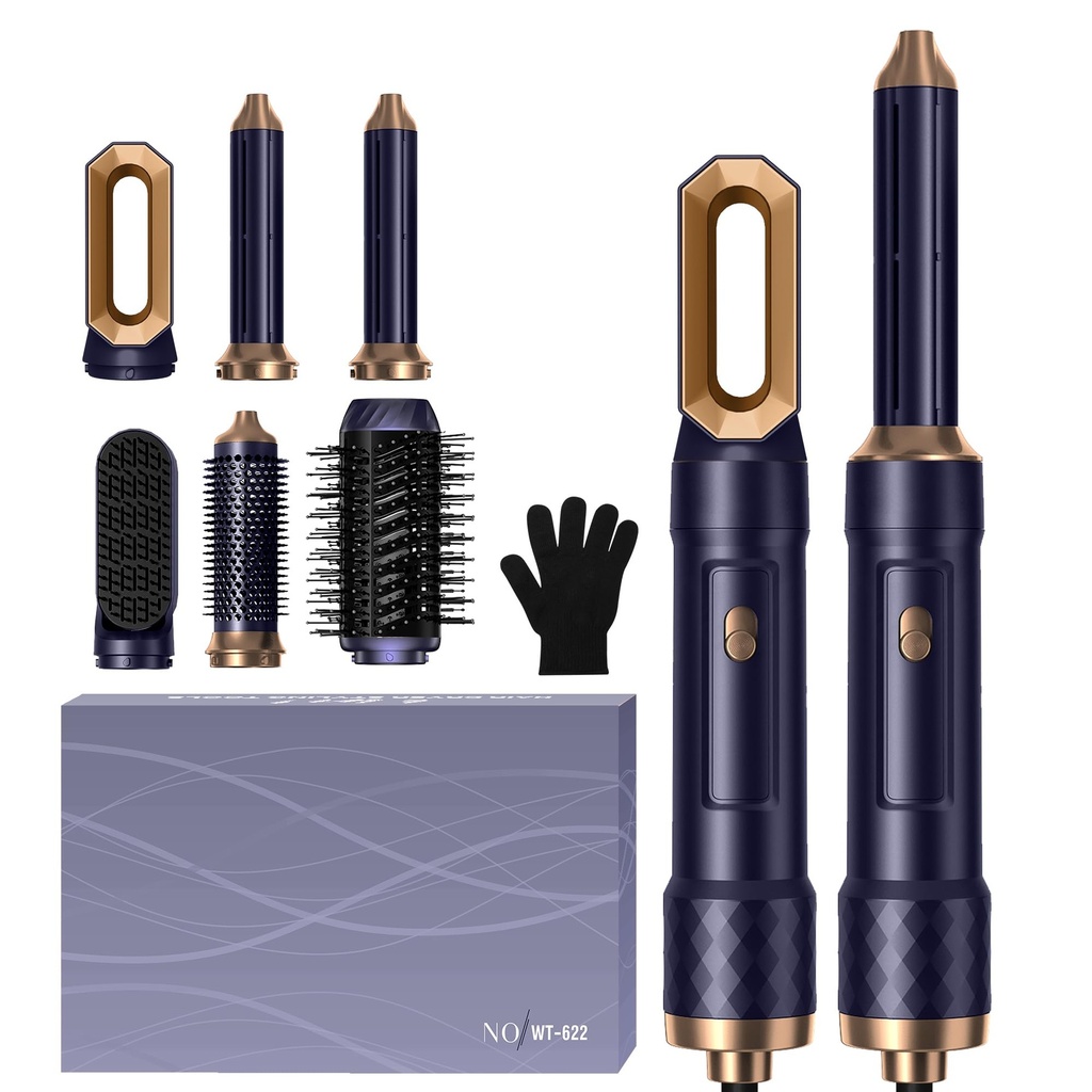OKWRAP Airbrush Magic Styler Airstyler Set Hair Styler 6 in 1 Hair Dryer Brush with Curl, S