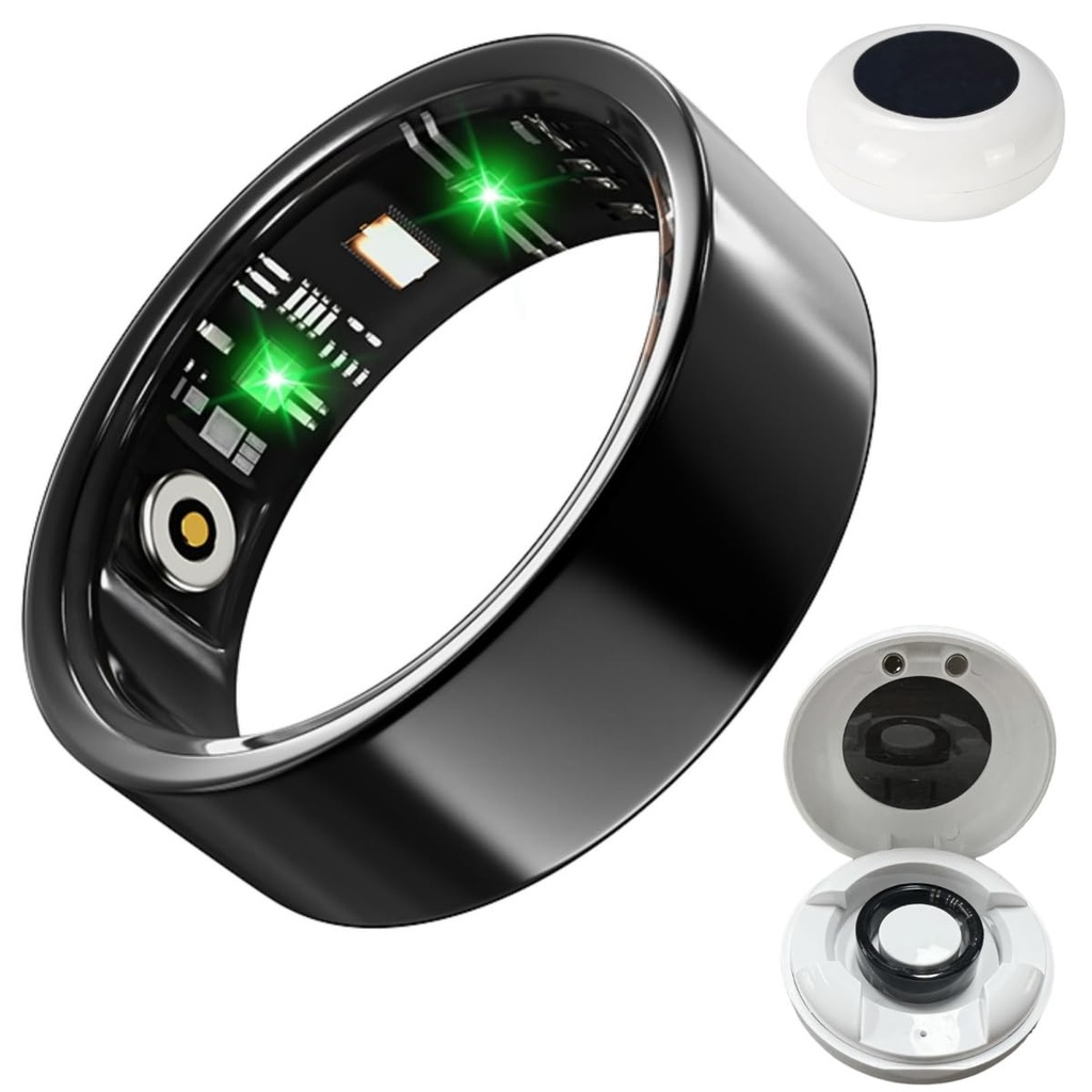 Hoorawwi Smart Ring, Bluetooth Health Tracker Smart Ring for Men Women Large Fitness Activi