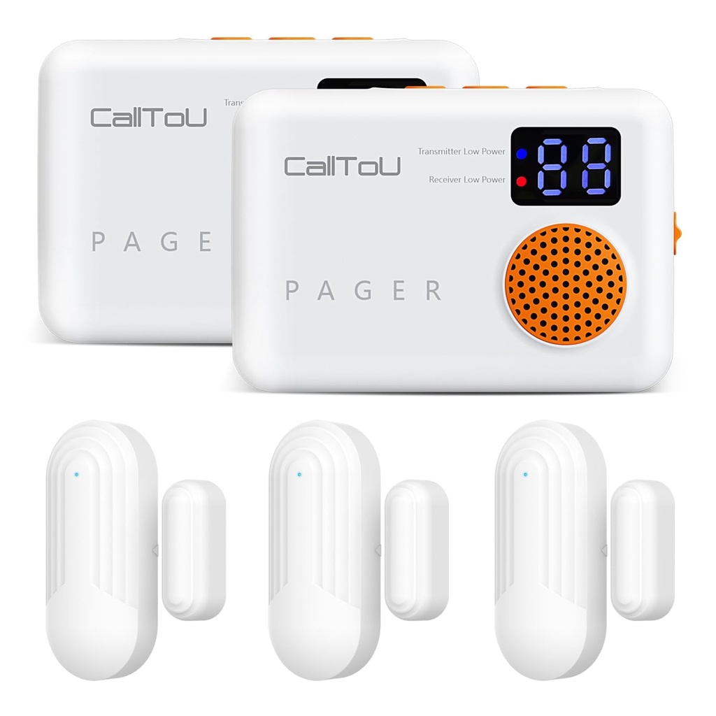 CallToU Door Sensor, Potable Door Alarms when Opened, Door Chime with 2 Chime Adjustable
