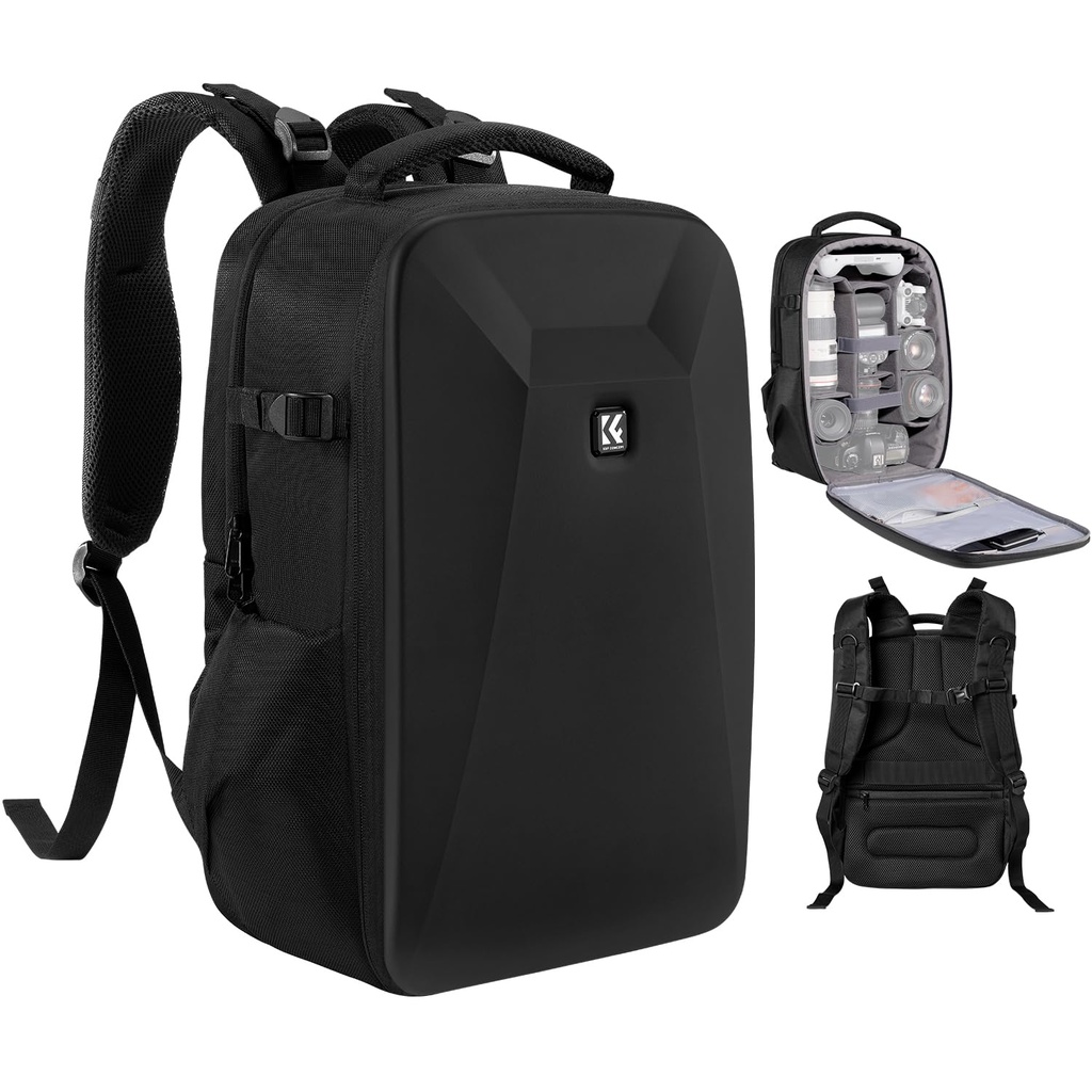 K&F CONCEPT Camera Backpack,Hardshell DSLR Photography Camera Bag