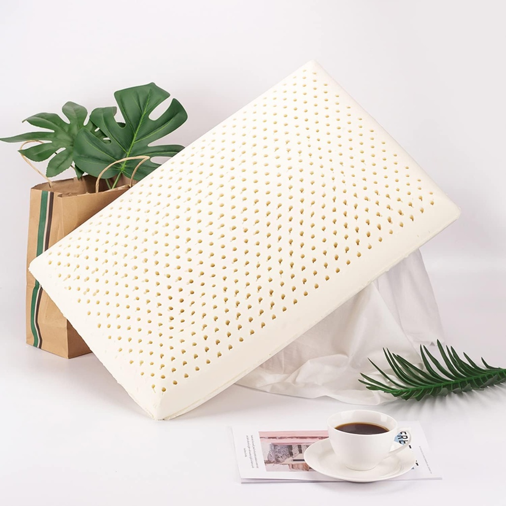 Talatex Dunlop 100% Natural Premium Latex Pillow, Medium Profile Latex Pillow Helps Relieve