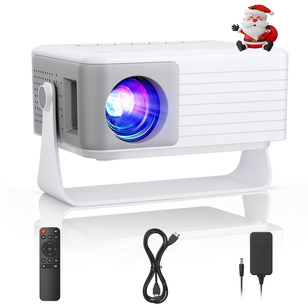 Mini Projector, AKIYO O1 2026 Upgraded 15000Lumen Projector, 360 Rotating, Auto Keystone