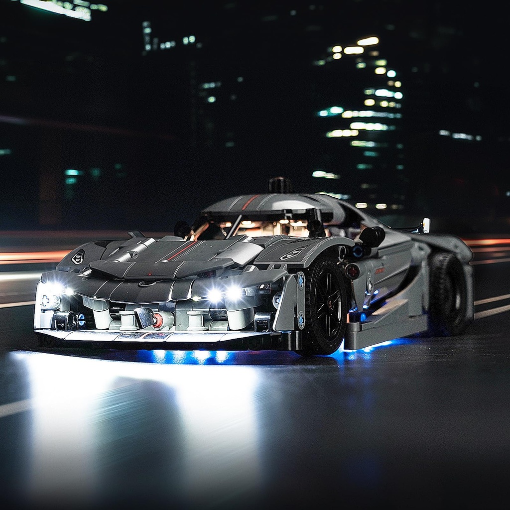 Light Kit for Lego Koenigsegg Jesko Absolut Grey Hypercar, Lighting Set for Lego 42173 