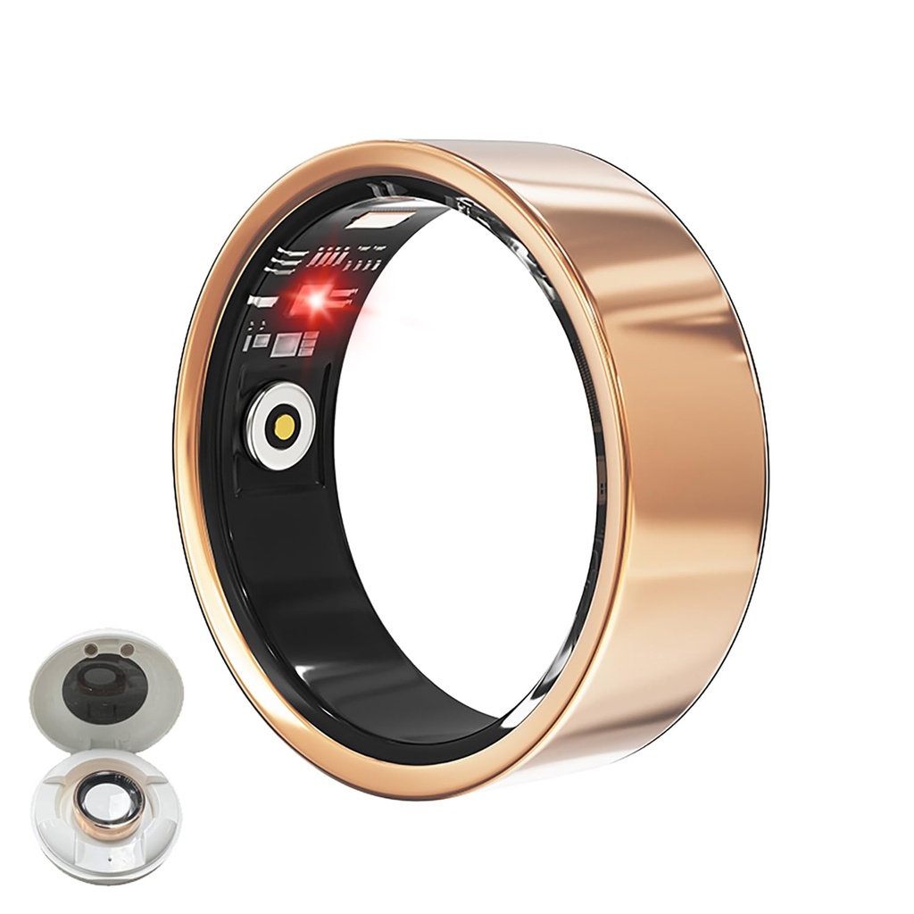 LONGLU Smart Ring for Men Women, Fitness Tracker Ring with Heart Rate/Blood Pressure