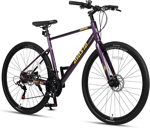 AVASTA Adults Road Bike 700C Wheels, 21 Speed Gears Bicycle with Rigid Fork & Dual Disc Brakes