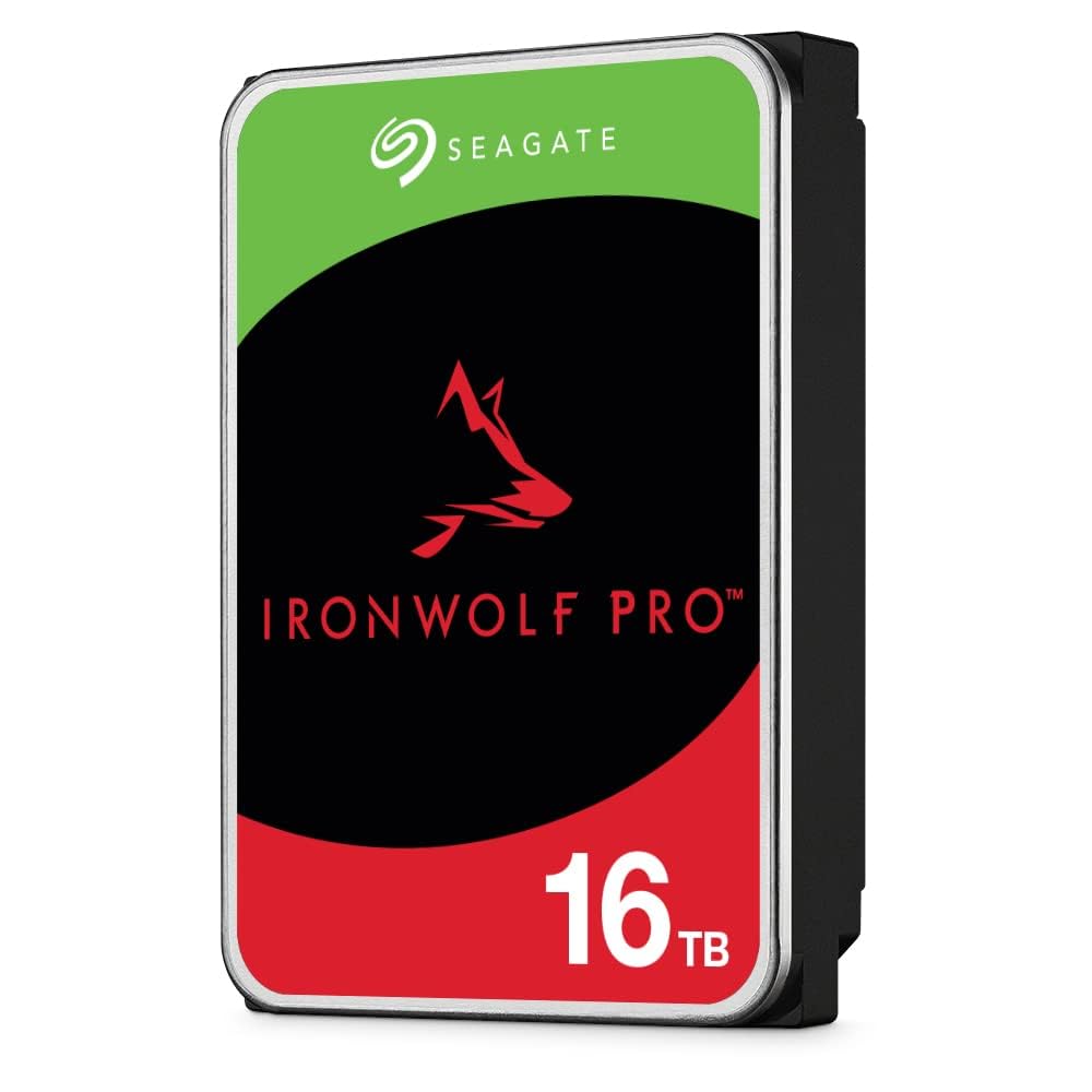 Seagate IronWolf Pro, 16 TB, NAS Internal Hard Drive, CMR 3.5 Inch, SATA 6 Gb/s 7,200 RPM,
