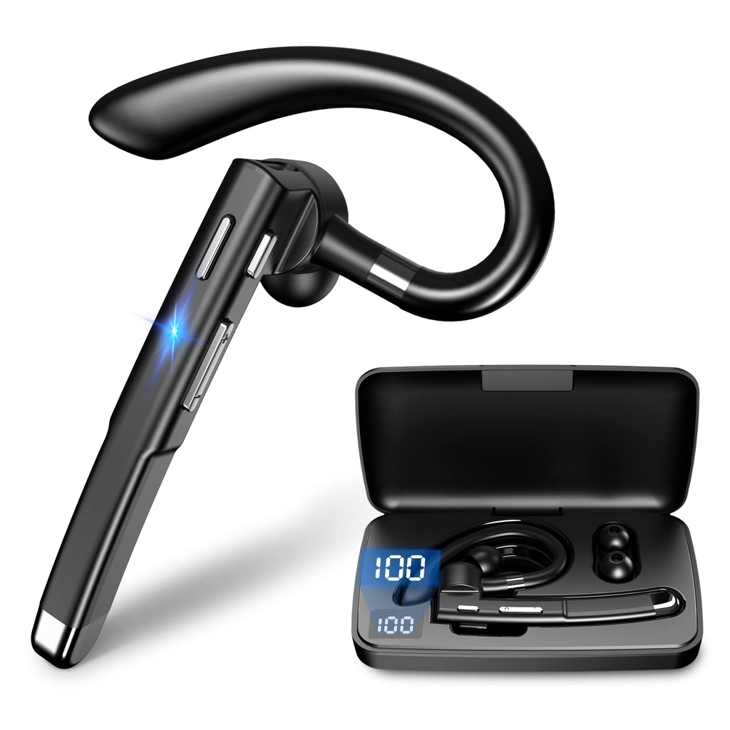 Single Ear Wireless Bluetooth 6.1 Headset - Wireless Bluetooth Earpiece with Charging Case,1