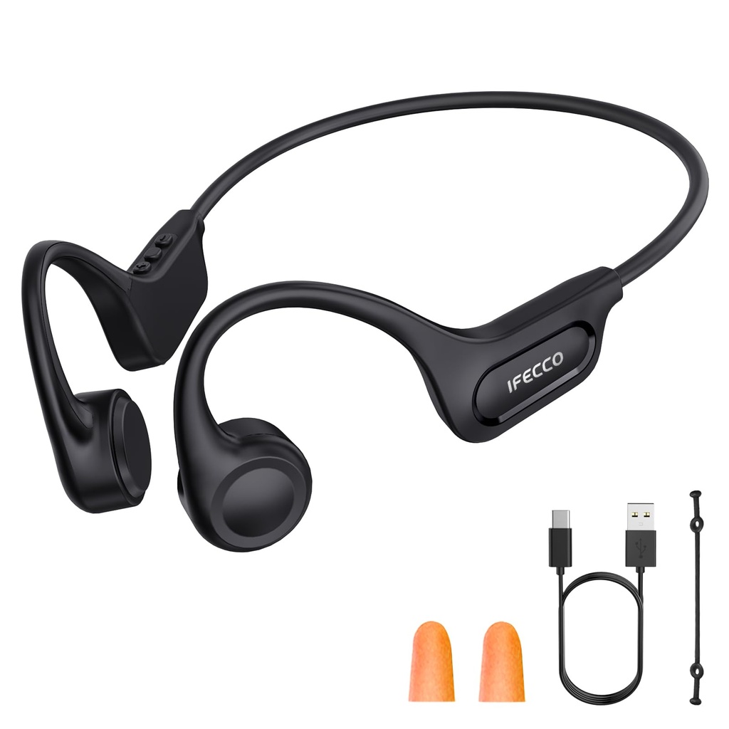 IFECCO Bone Conduction Headphones Bluetooth 5.4 - Wireless Open Ear Headphones with Mic,IPX