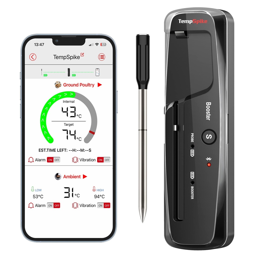 ThermoPro TempSpike 150M Wireless Meat Thermometer GrillingÃ¯Â¼ÂŒBluetooth Meat Thermometer