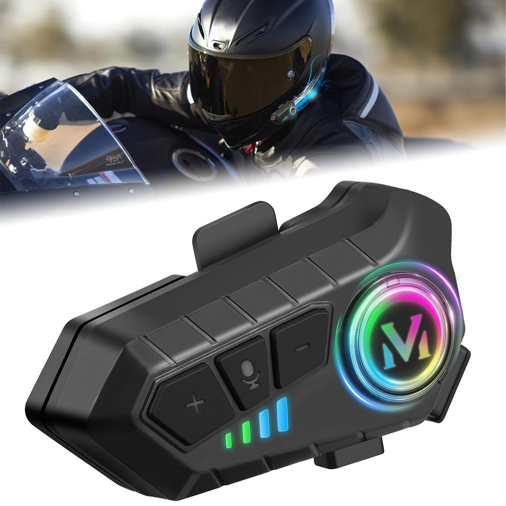FEYA Motorcycle Helmet Speakers - Super Long Battery Life, Motorbike Headset Single Use Hea