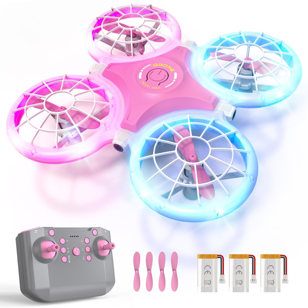 HOTOIQ Mini Drone for Kids for Beginner, Kids Drone RC Quadcopter with 3 Batteries and Auto