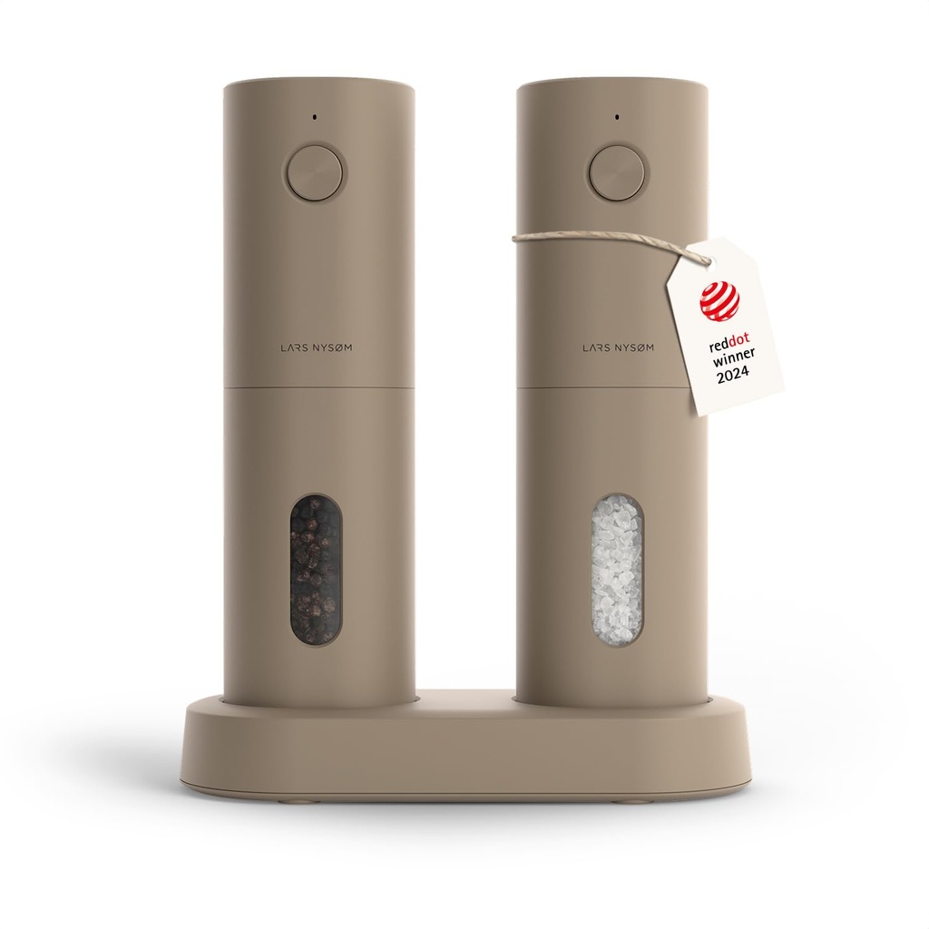 LARS Electric Salt and Pepper Grinder Set, USB Rechargeable, Automatic Salt and Pepper