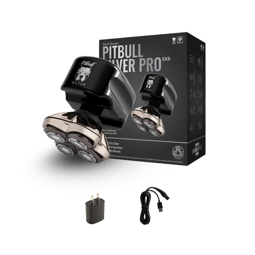 Skull Shaver Pitbull Silver Pro SX5 – Head and Face Shaver