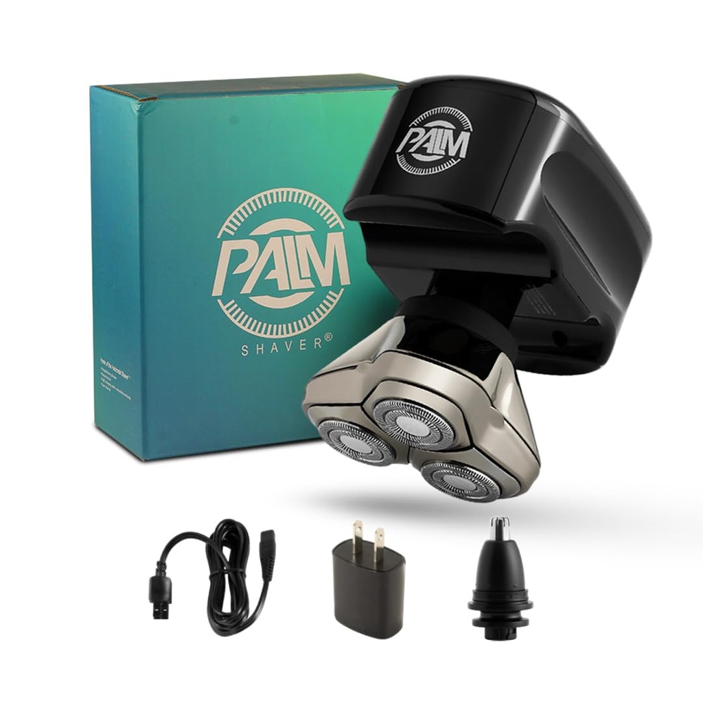 Skull Shaver Palm 3 Head & Face Shaver -Ergonomic Design- Waterproof Cordless Shaver-Travel Friendly