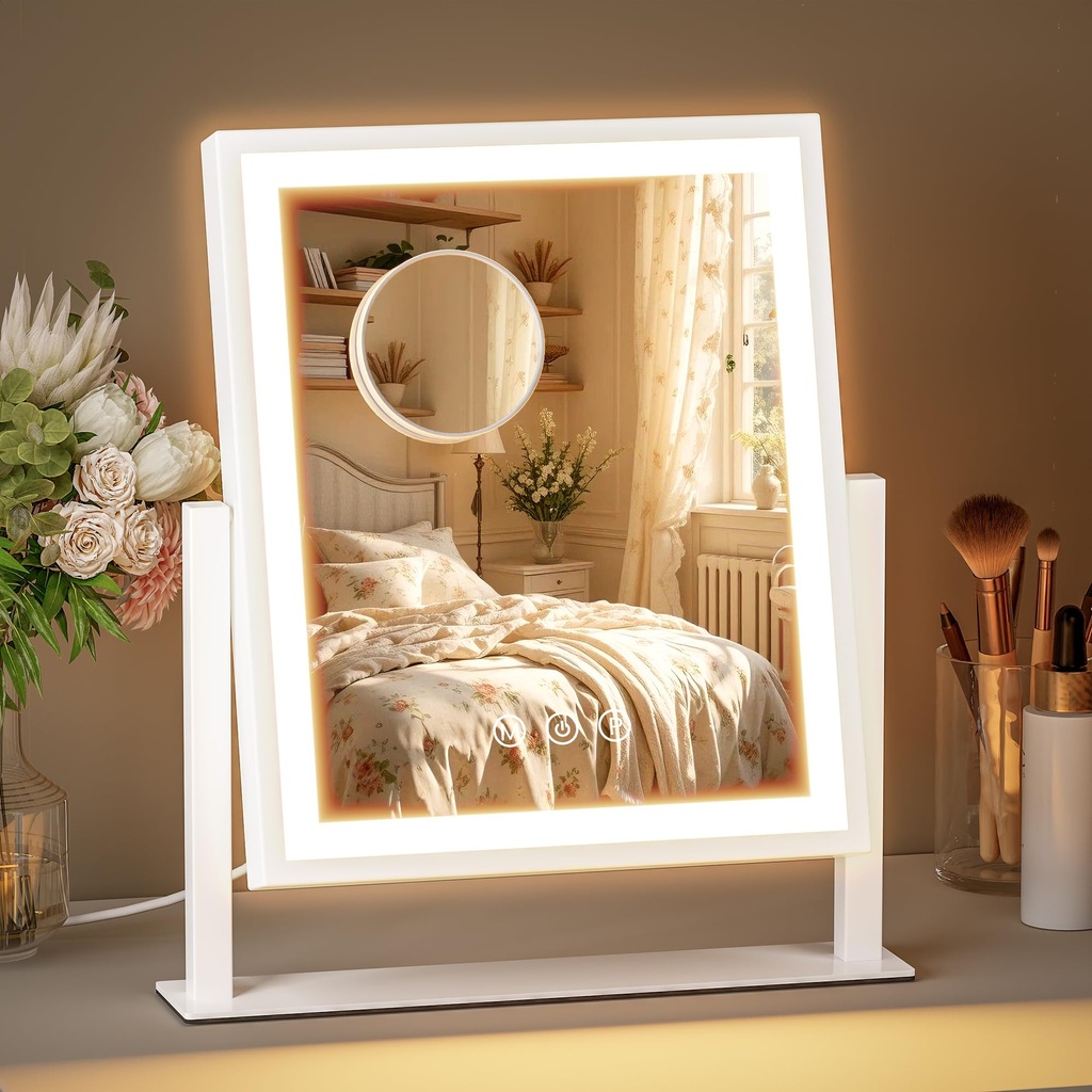 ZL ZELing Makeup Mirror with Lights, Vanity Lighted Light up Mirror, 72 LED Dimmable 3 Colour