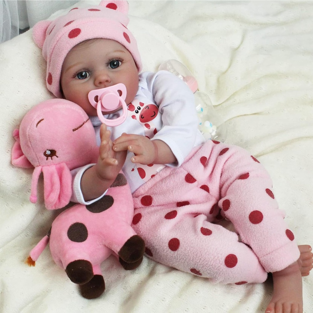 ZIYIUI 22 inch 55cm Reborn Dolls Soft Vinyl Silicone Real Life Baby Dolls Newborn with Real