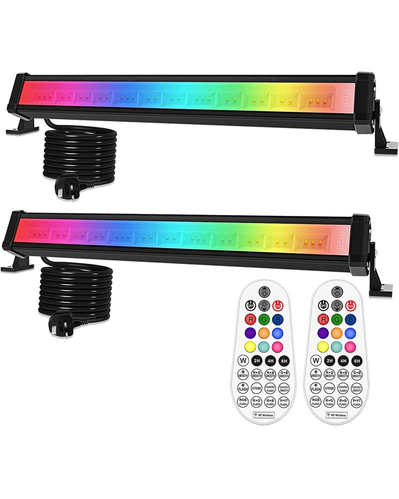 MEIHUA RGB Flood Lights Bar, 42W Led Wall Washer Light with 360 RF Remote Control