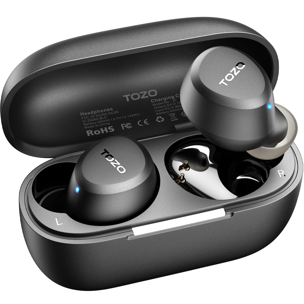 TOZO A1 Wireless Earbuds, Bluetooth 5.3 Earphones, Support APP EQ Setting, 32H Long Playtim