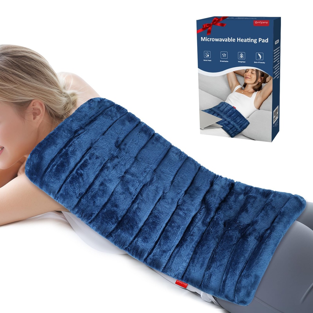 Comfytemp XXL Microwavable Wheat Bag with Larger Coverage 28x55cm, 3.6lb Weighted Heating 