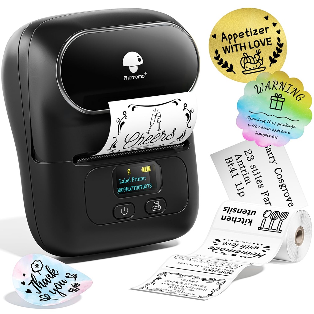 Phomemo M110 Label Maker, Upgraded Thermal Label Printer for Phone and Windows/Mac, 2 Inch