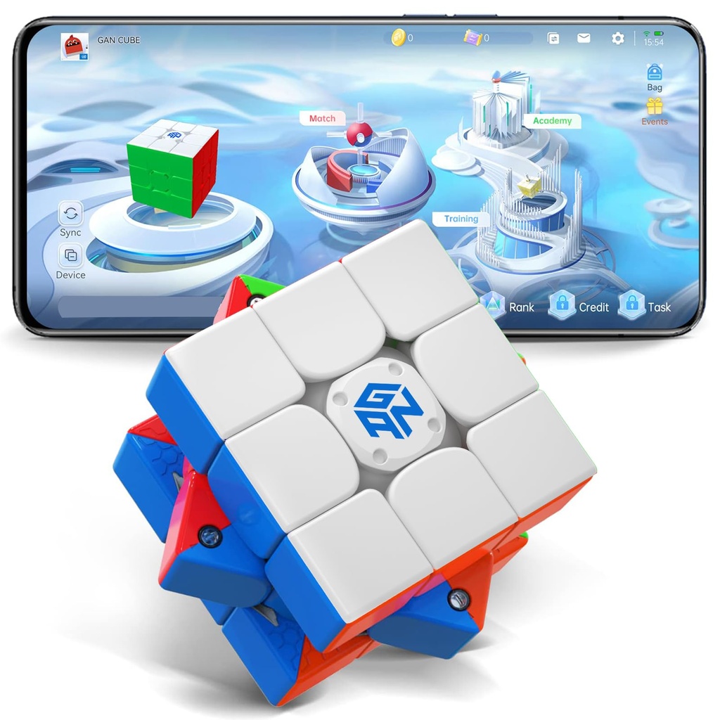 GAN 356 i 3 Stickerless Speed Puzzle Cube, 3x3 Smart Cube 356 i3 Magnetic Cube 