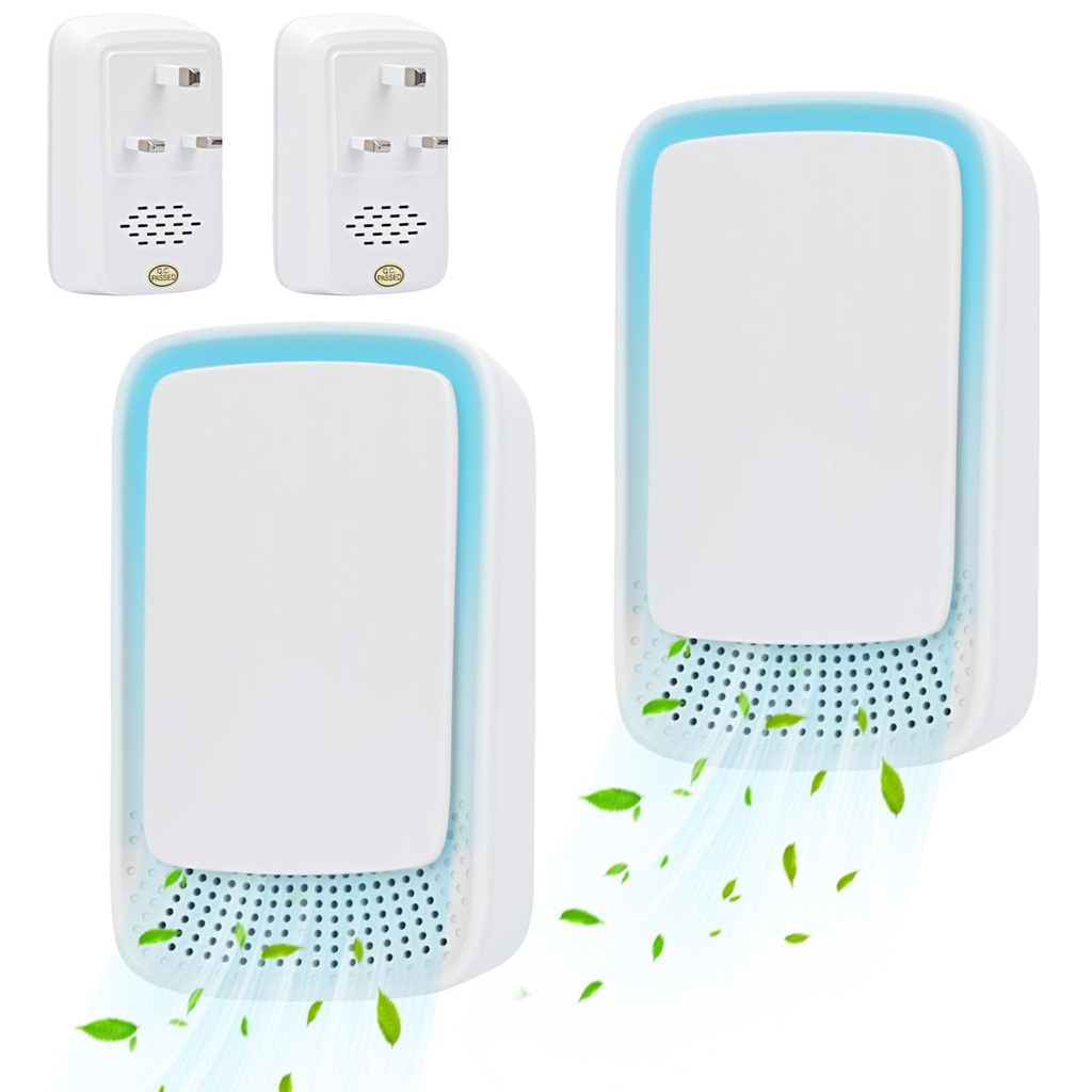 FYY Air Purifier for Bedroom - 2 Pack Plug-in Mini Portable Negative Ion Air Purifier, Port