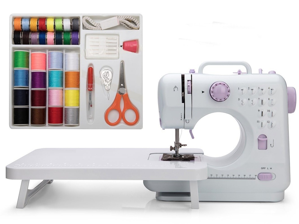 Astrowinter Mini Sewing Machine for Beginner (Extension stand, Sewing Supplies Set included)