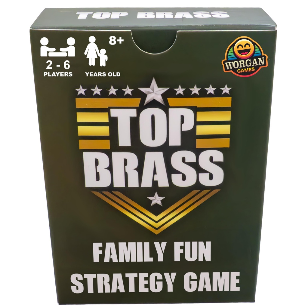 Worgan Games Top Brass - Strategy Card Game | Fun for Family & Friends | 2-6 Players, Ages