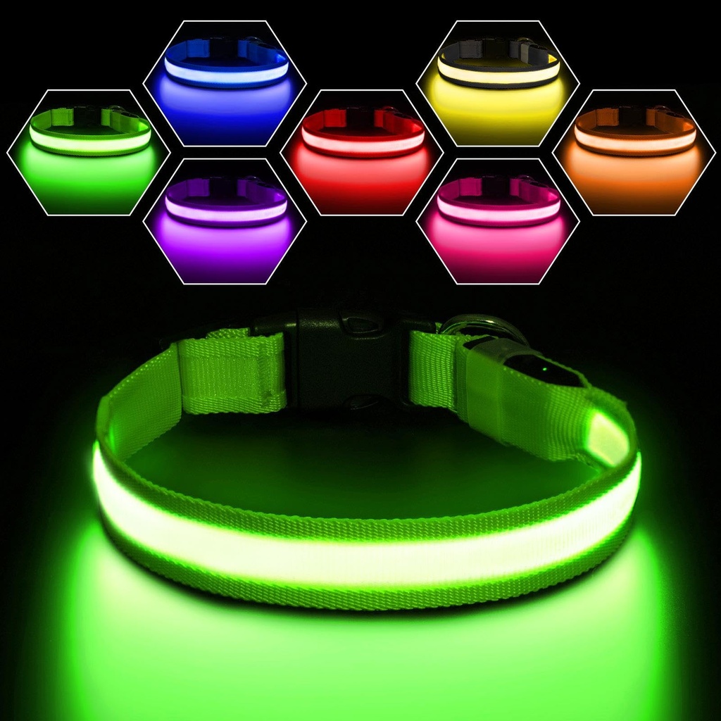 PcEoTllar Light up Dog Collar for Night Walking - LED Dog Collar Light Rechargeable Color C