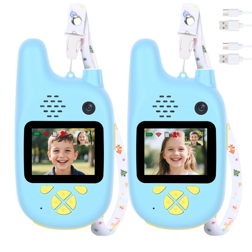 Mafiti Video Walkie Talkies for Kids with Dual Camera,2 Pack Rechargeable Kids Walkie Talkie