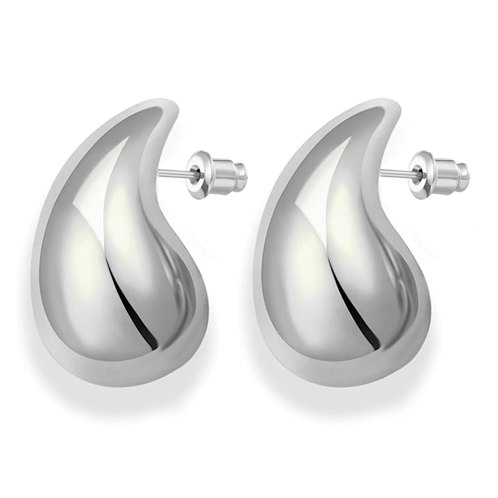 Chunky Hoop Earrings Set - Gold Hoops Earrings for Women, Teardrop Earring Dupes Drop Earri