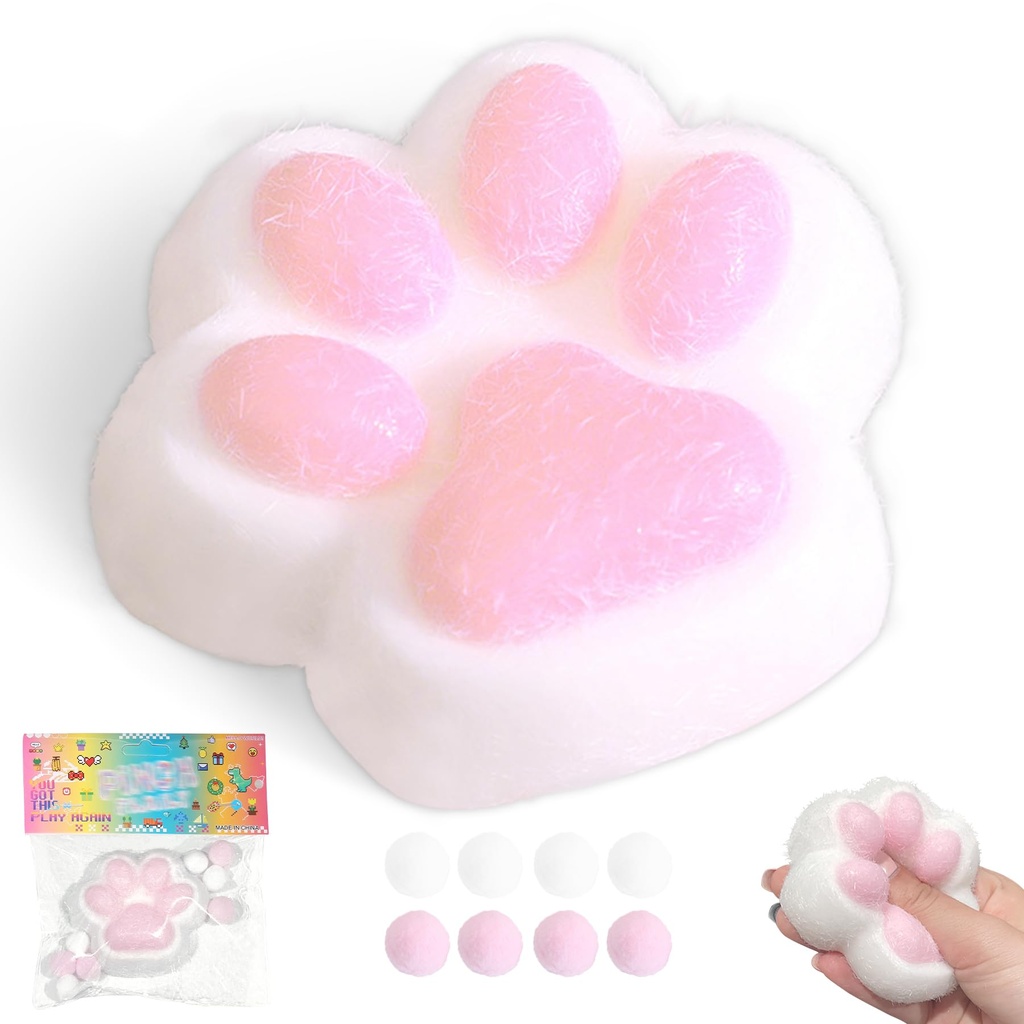 Tylices Squeeze Stress Relief Toy Cat Paw, Cute Soft & Bouncy Fidget Toy for Adults, Stretc
